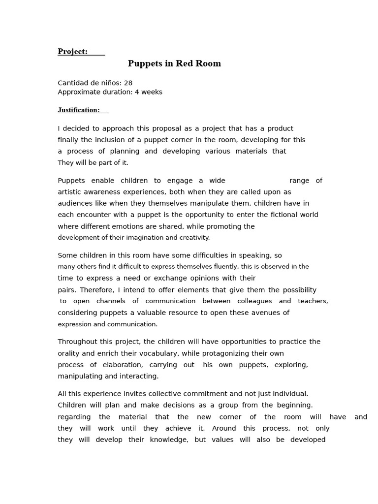 Puppet Project For Early Childhood | PDF | Puppets | Communication