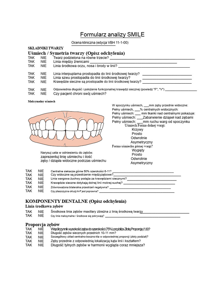 Formularz Analizy SMILE PDF | PDF