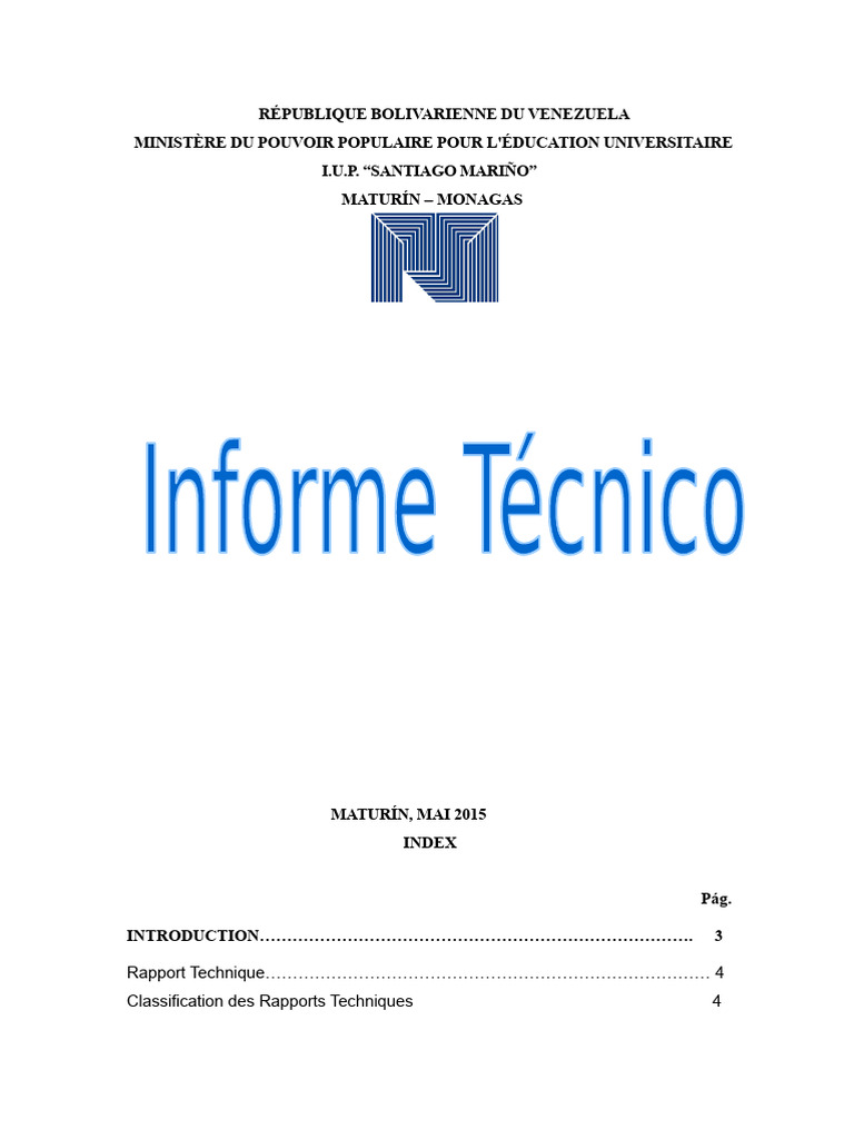 Exemples de rapports techniques | PDF