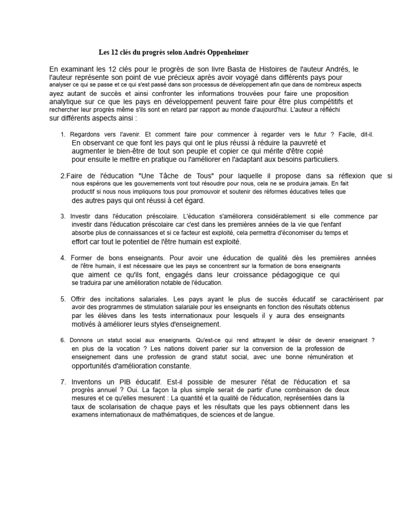 12 Clés du Progrès par Oppenheimer | PDF | Innovation