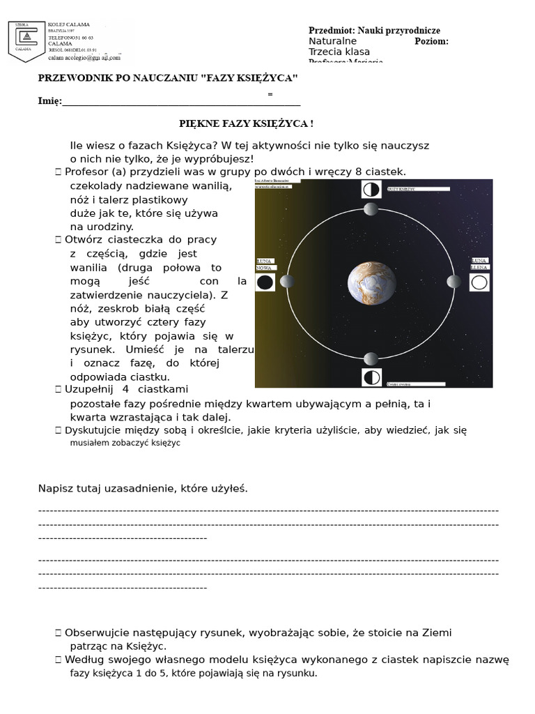 Przewodnik Po Nauczaniu Fazy Księżyca 3. | PDF