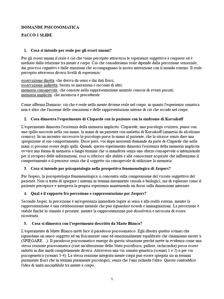 Domande e Risposte - Slides 1 | PDF