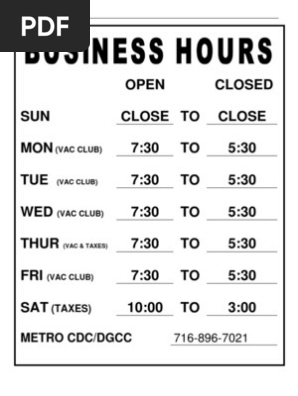 Business Hours