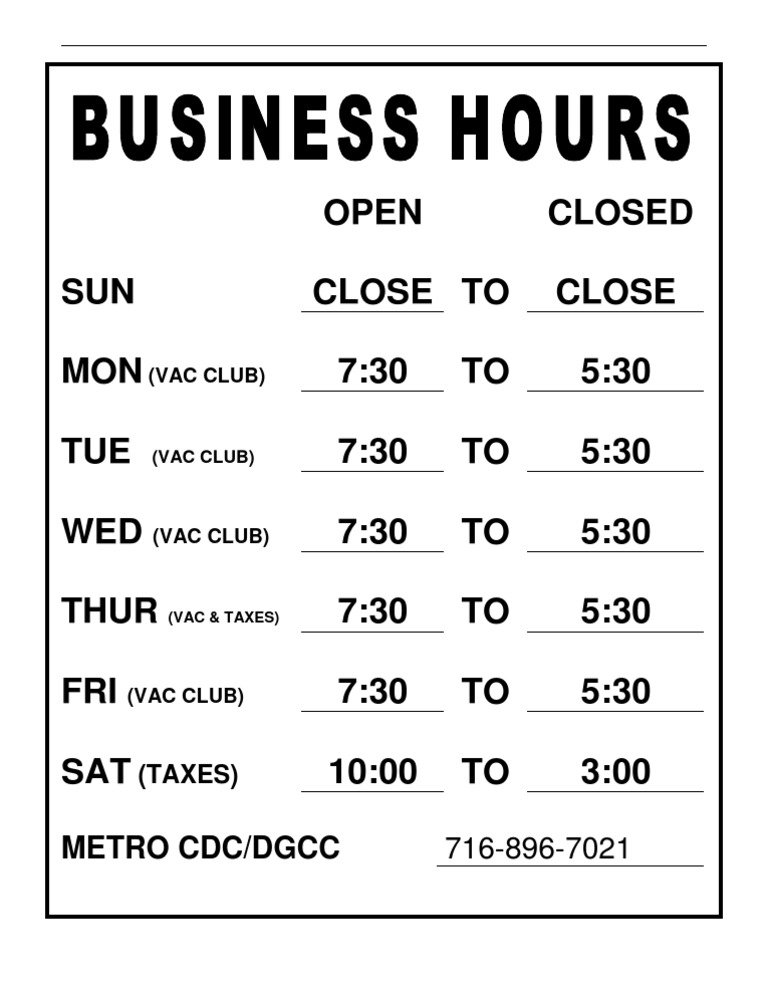 Business Hours | PDF
