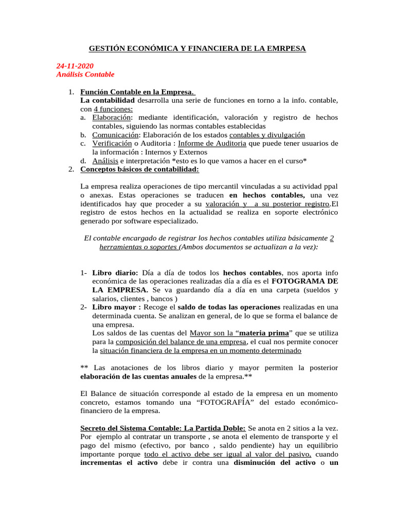 Gestión Financiera y Contable Empresarial | PDF | Contabilidad | Estado ...