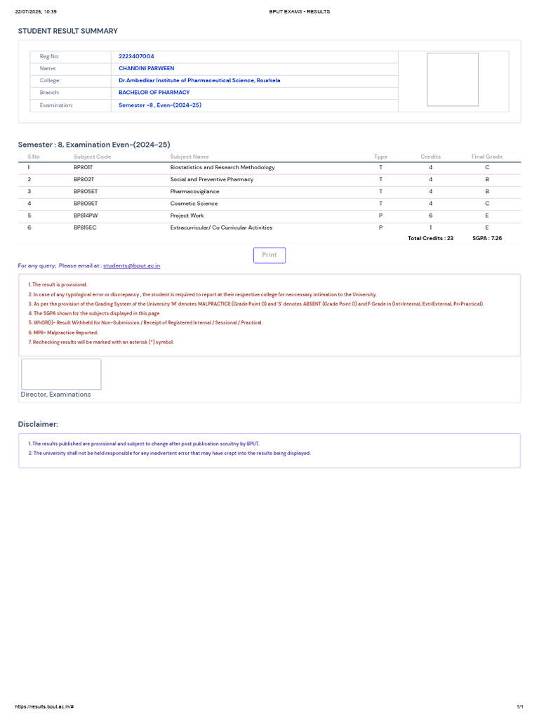 Bput Exams - Results | PDF | Chess Openings | Chess