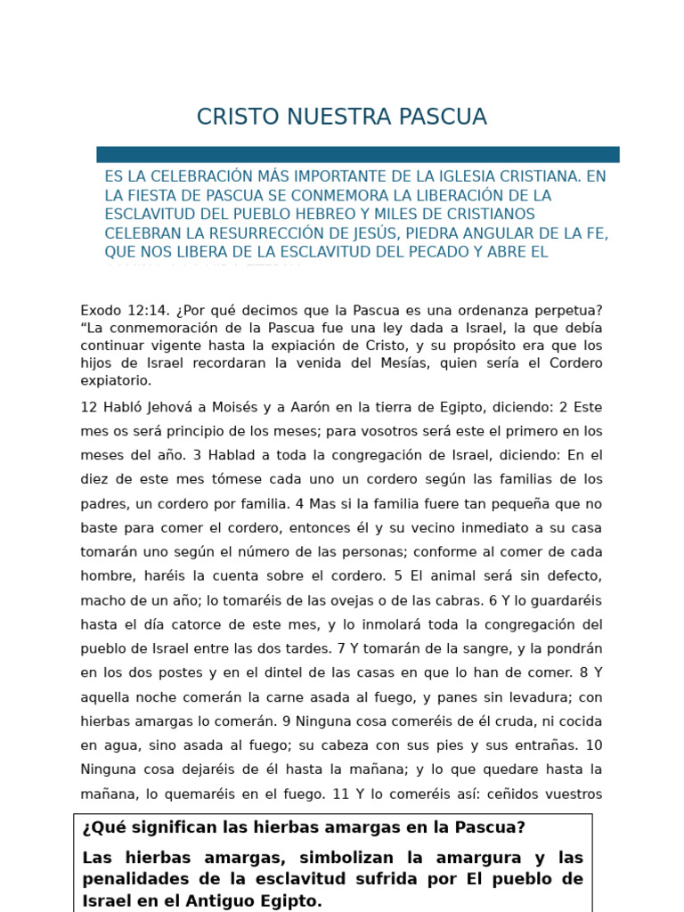 Significado de la Pascua en Cristo | PDF | Pascua de Resurrección | Moisés