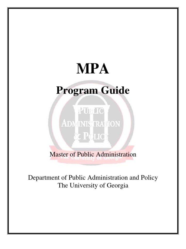 UGA Athens PDF Graduate School Public Administration