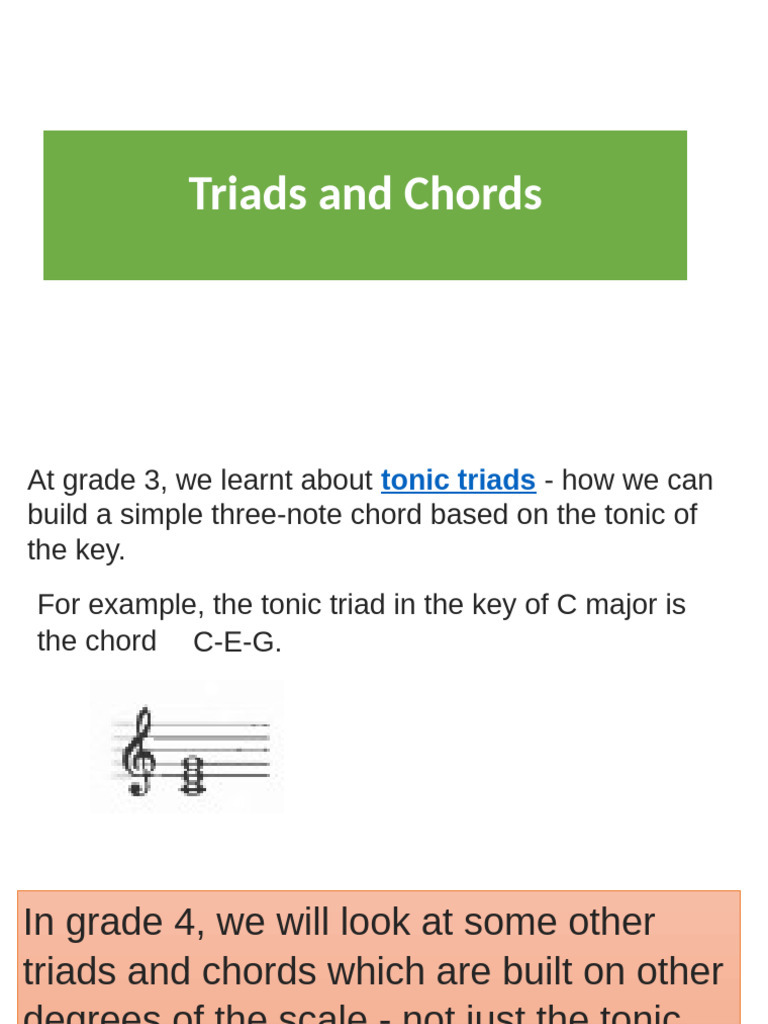 Triads and Chords Presentation | PDF | Chord (Music) | Music Theory
