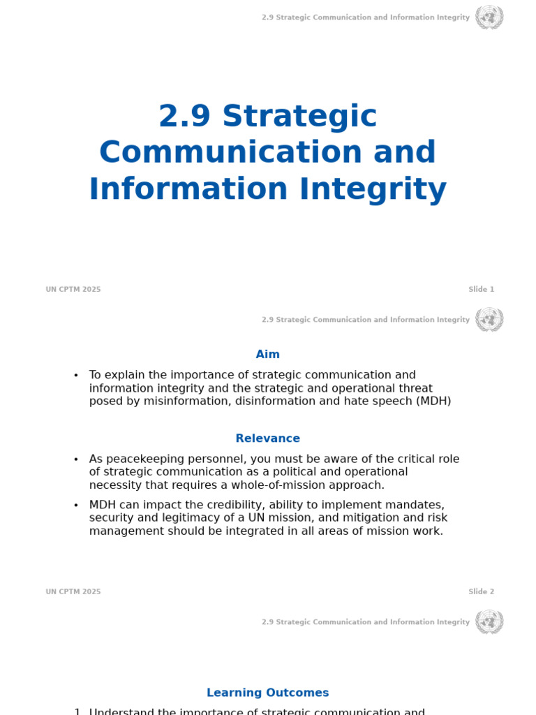 Strategic Communication in UN Peacekeeping | PDF | Strategic ...
