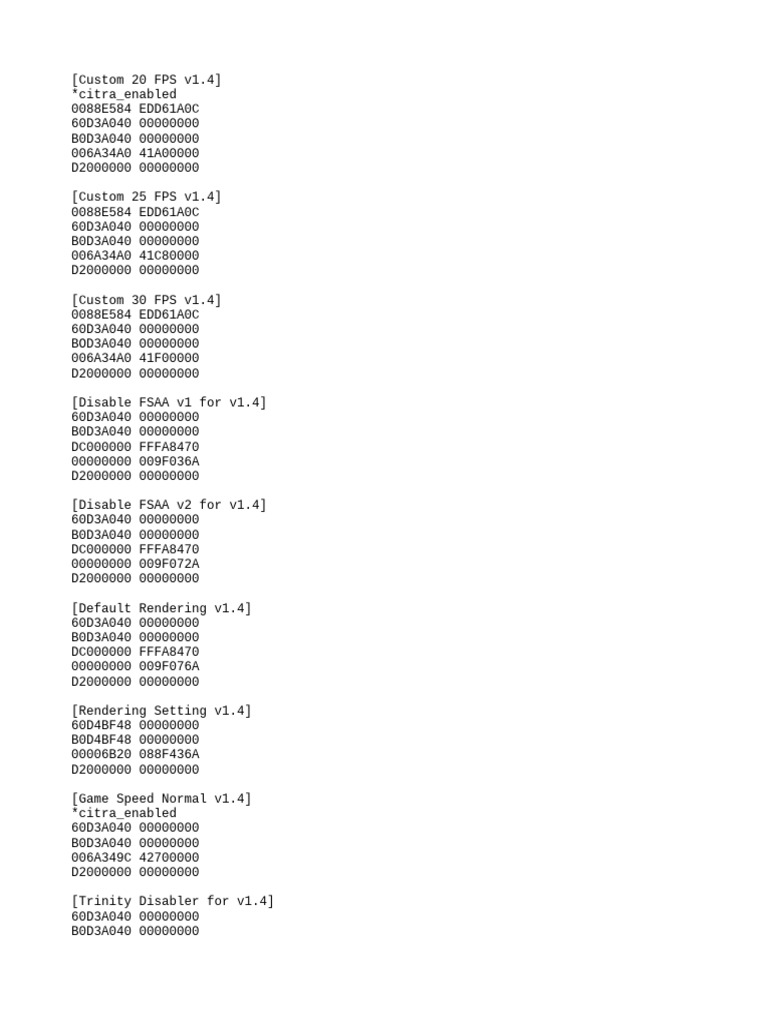 Custom FPS and Rendering Settings v1.4 | PDF