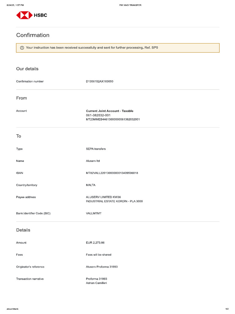 Proof of Transaction | PDF