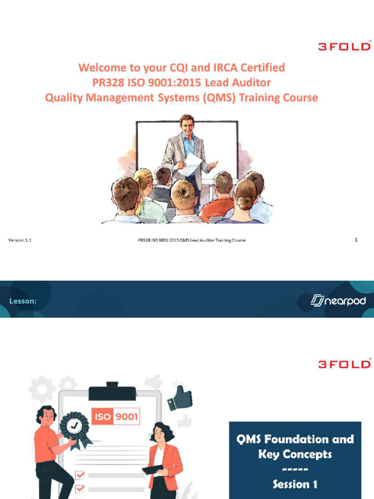 Module 1 - QMS Lead Auditor Course (Handout) | PDF | Audit | Quality ...