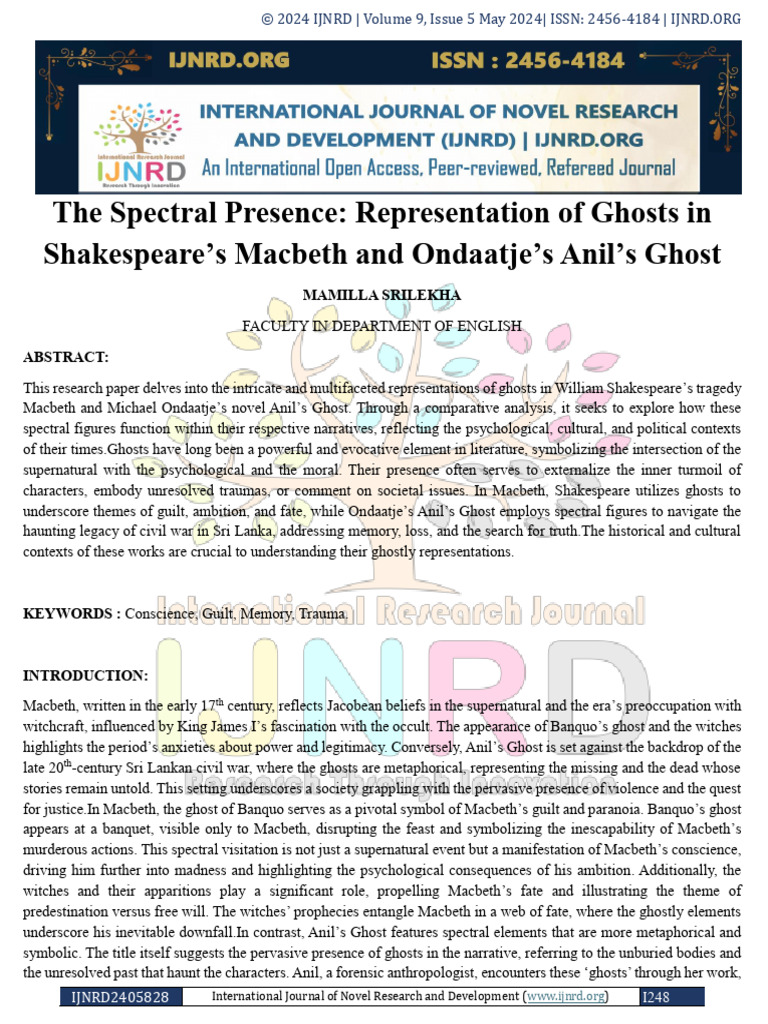 Ghosts in Macbeth and Anil's Ghost | PDF | Macbeth | Ghosts