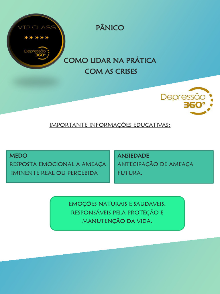 Como Lidar com Crises de Pânico | PDF | Ansiedade | Transtorno de pânico