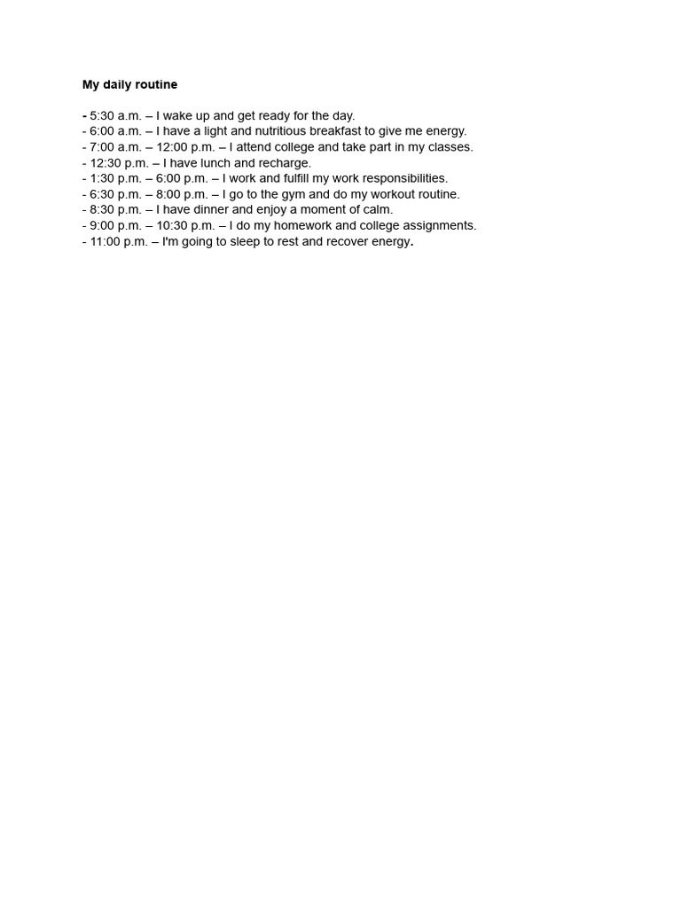 My Daily Routine | PDF