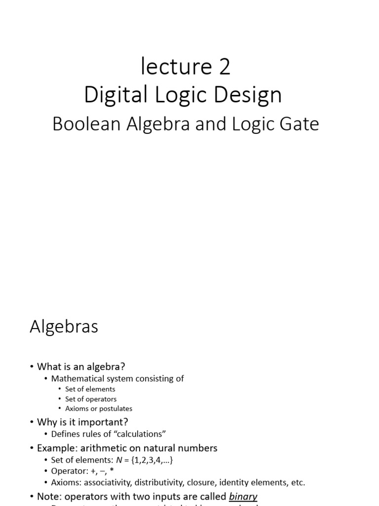 Boolean Algebra Basics and Theorems | PDF | Logic Gate | Hardware ...