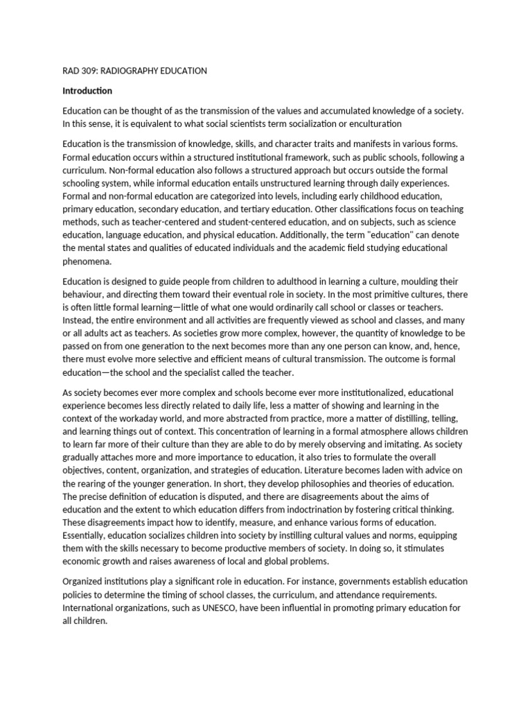 Understanding Radiography Education | PDF | Learning | Teachers