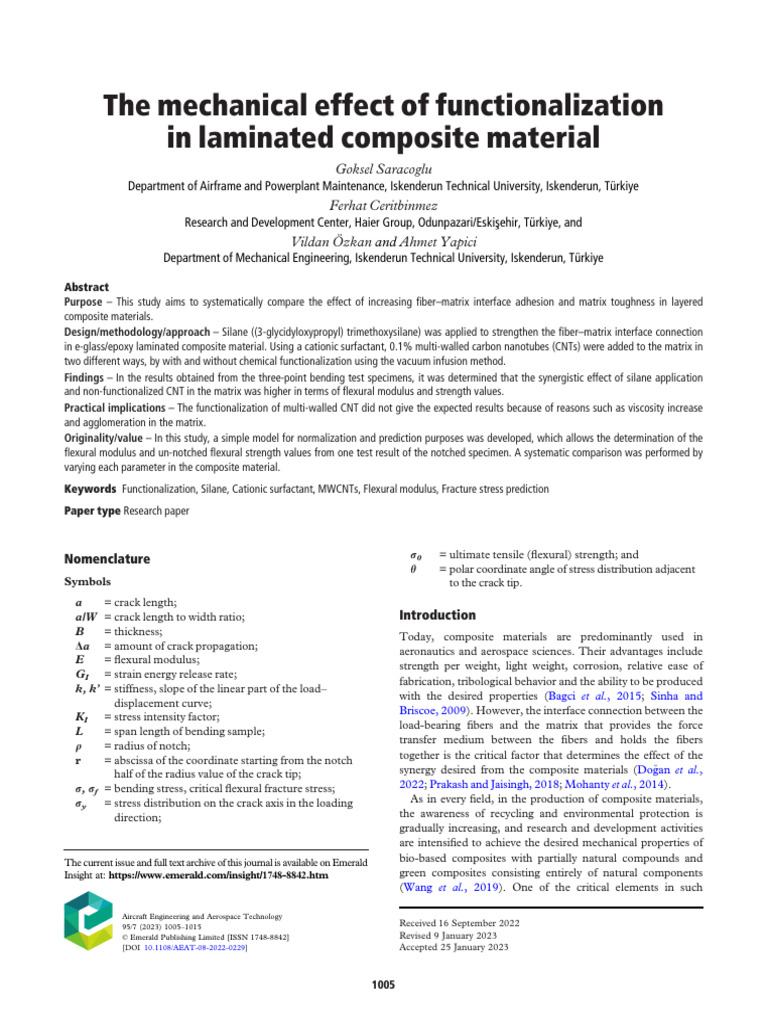 Mechanical Effects of Composite Functionalization | PDF | Carbon ...