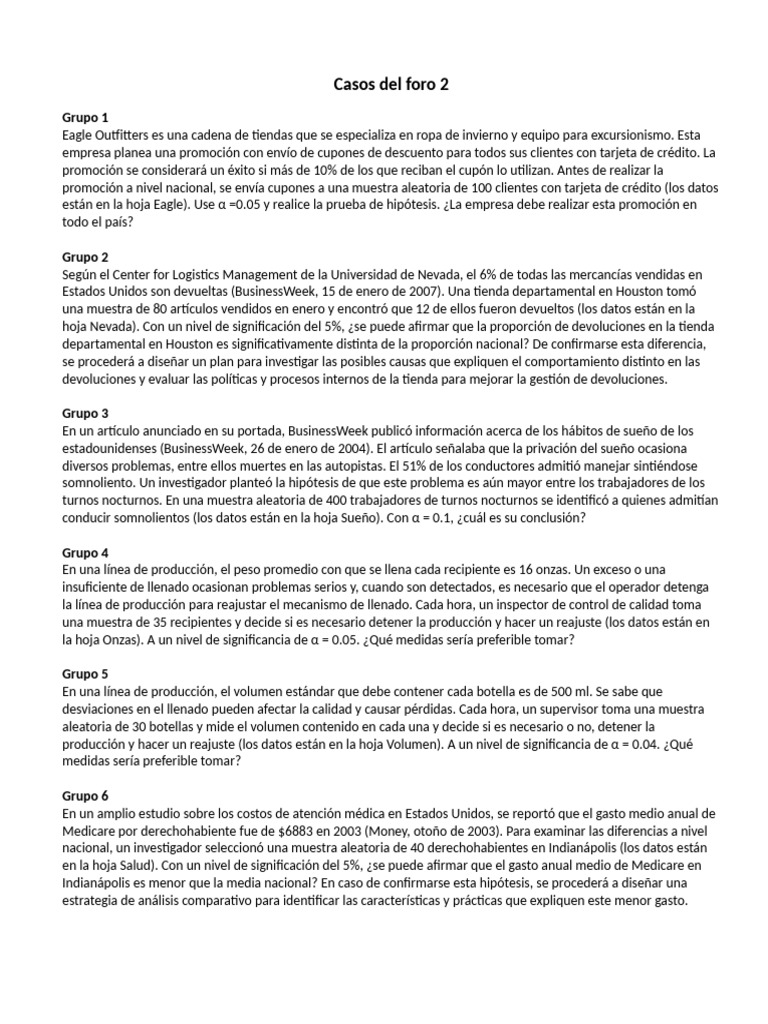 Foro 2 Casos | PDF | Cupón