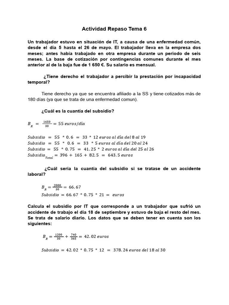 Repaso Tema 6 | PDF | Labor | Economias