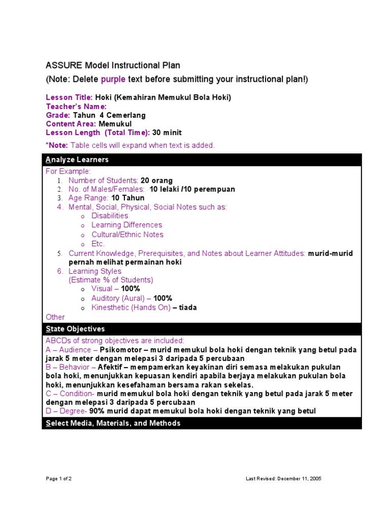 Assure Template Original | PDF | Career & Growth | Sports & Recreation