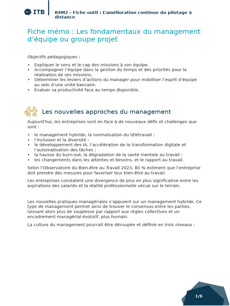 Management et amélioration continue | PDF | Motivation | Motivant