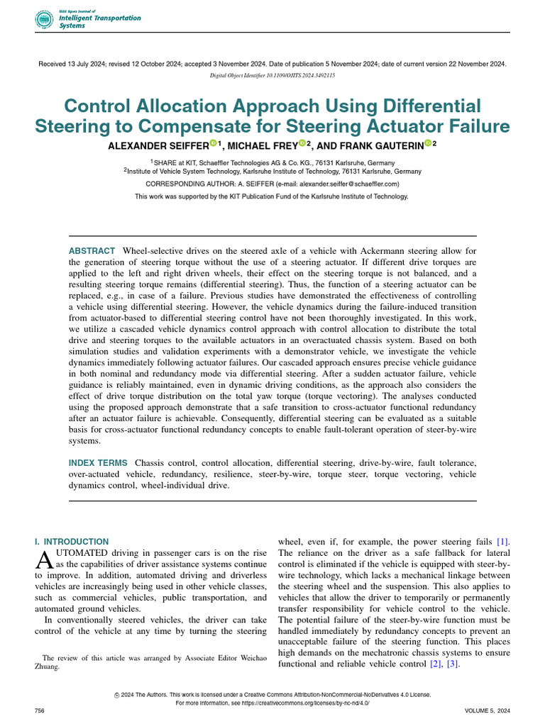 Control Allocation Approach Using Differential Steering To Compensate ...