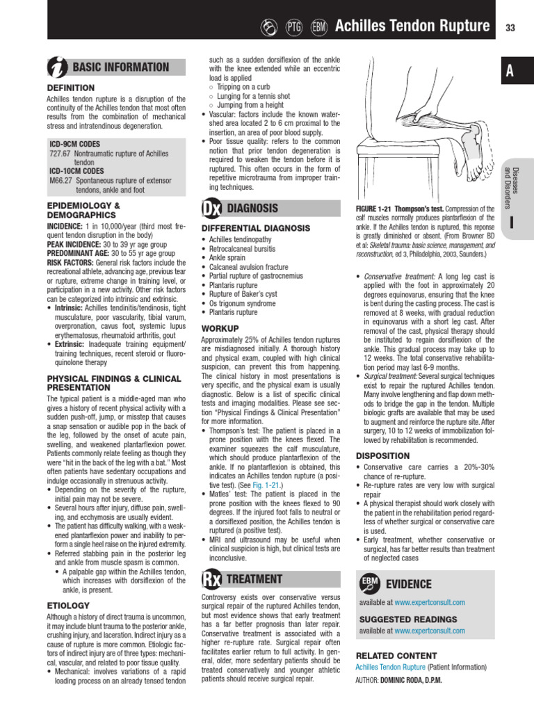 Achilles Tendon Rupture | PDF | Tendon | Musculoskeletal System