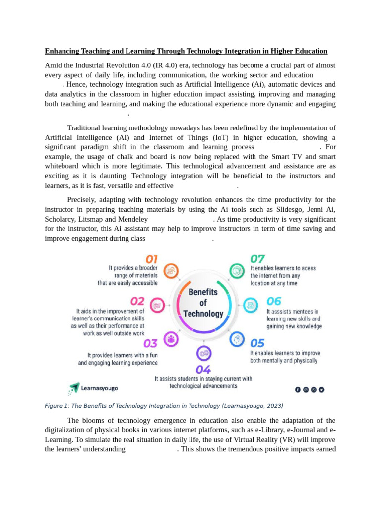 Technology Integration in Higher Education | PDF | Learning ...