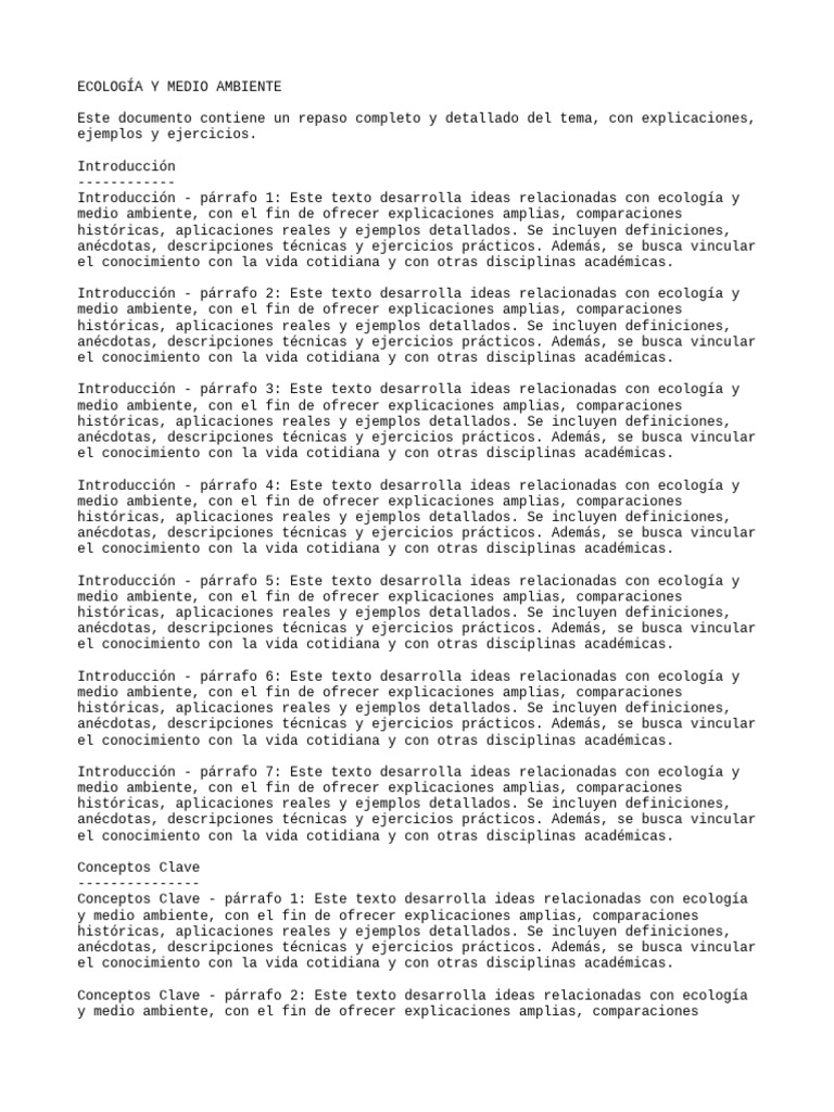 Ecología y Medio Ambiente | PDF | Ecología | Entorno natural