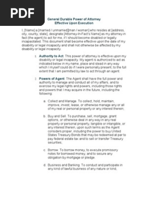 General Durable Power of Attorney