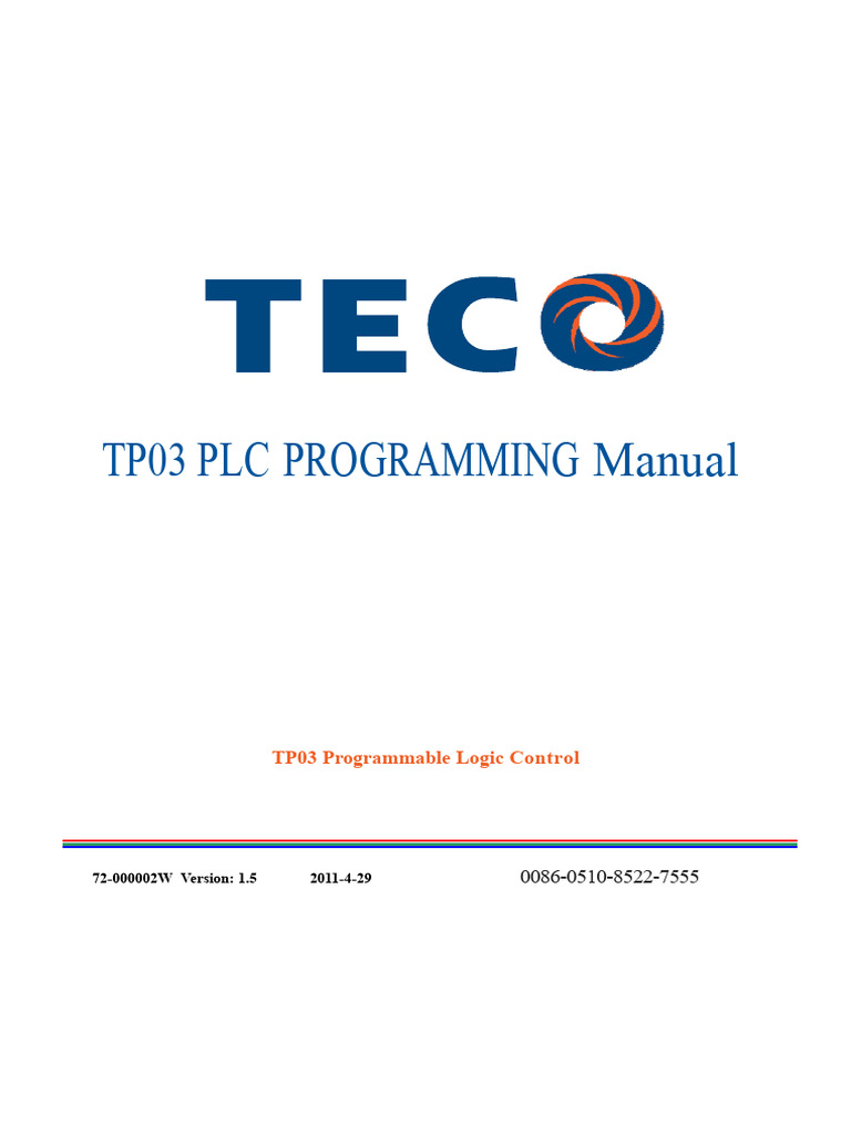 TP03 PLC Programming Manual Guide | PDF | Programmable Logic Controller ...