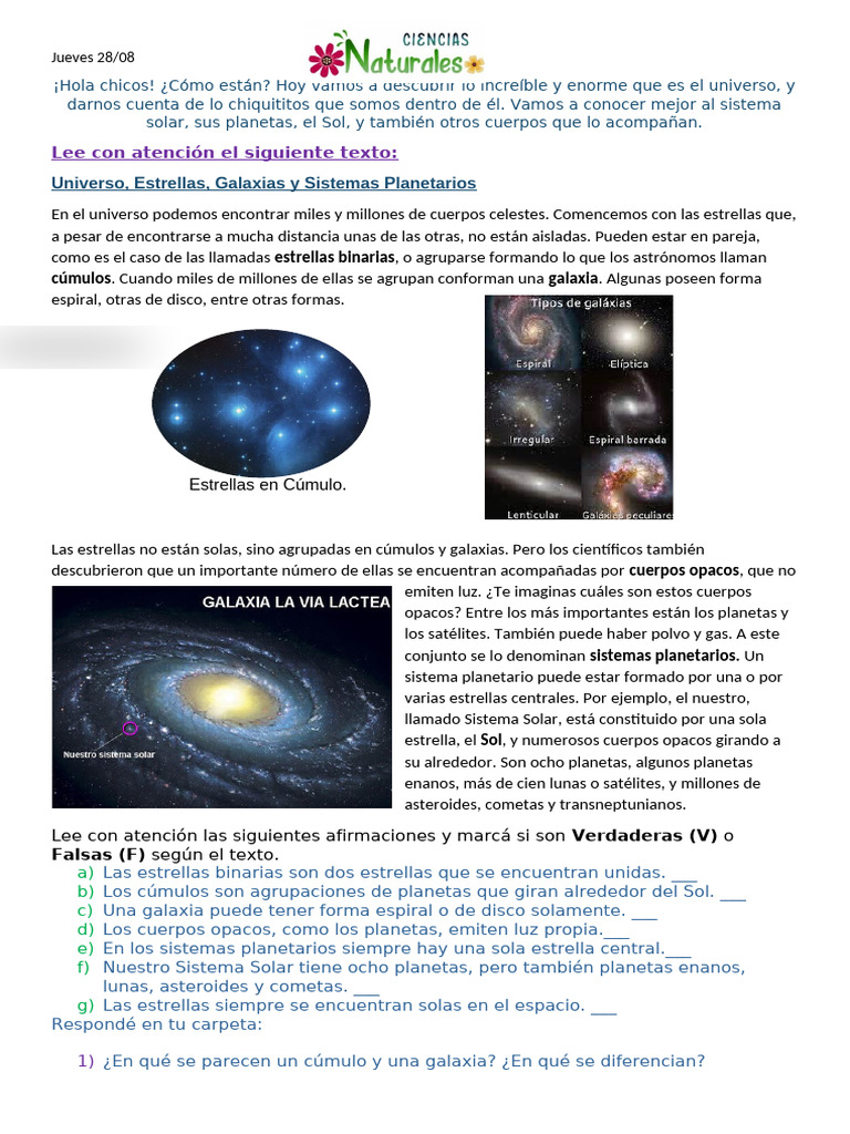 Explorando el Sistema Solar y el Universo | PDF | Estrellas | Satélite ...