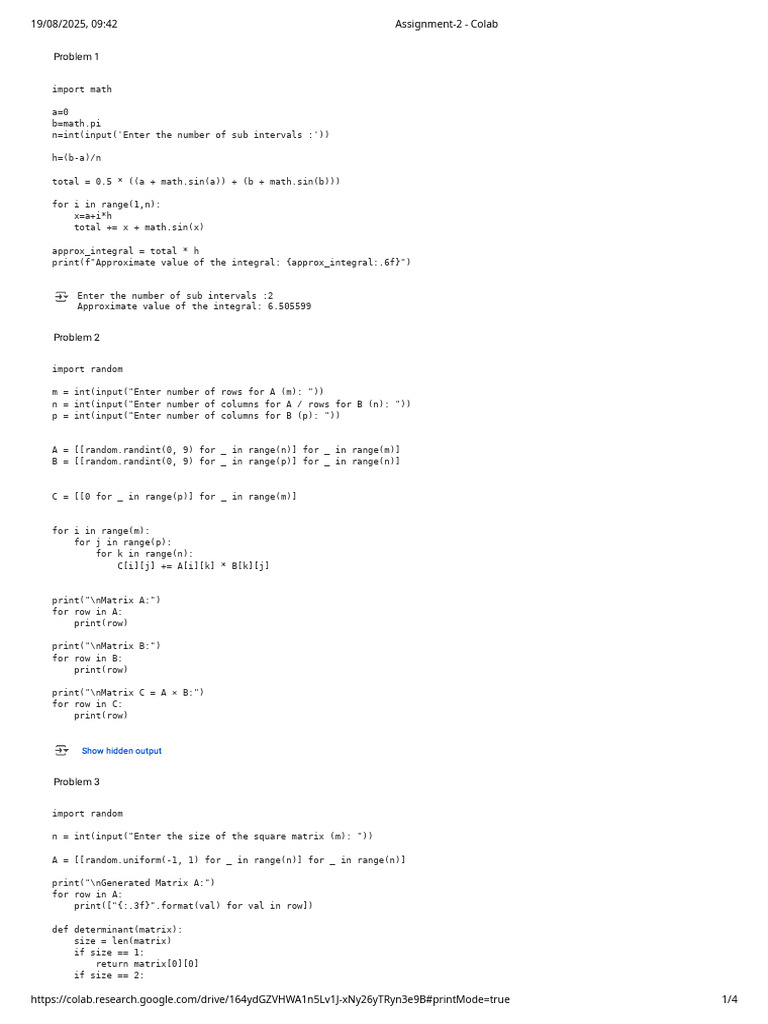 Py - 504 - Assignment - 2 - 254156005 - Colab | PDF | Mathematical ...