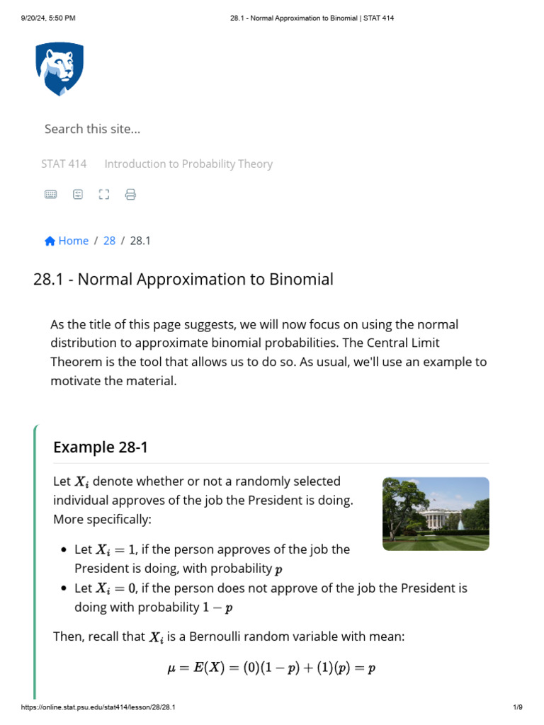 Normal Approximation to Binomial | PDF | Applied Mathematics ...