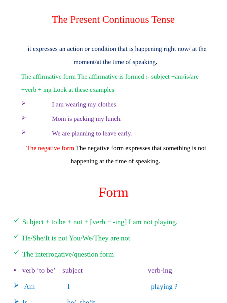 Understanding Present Continuous Tense | PDF