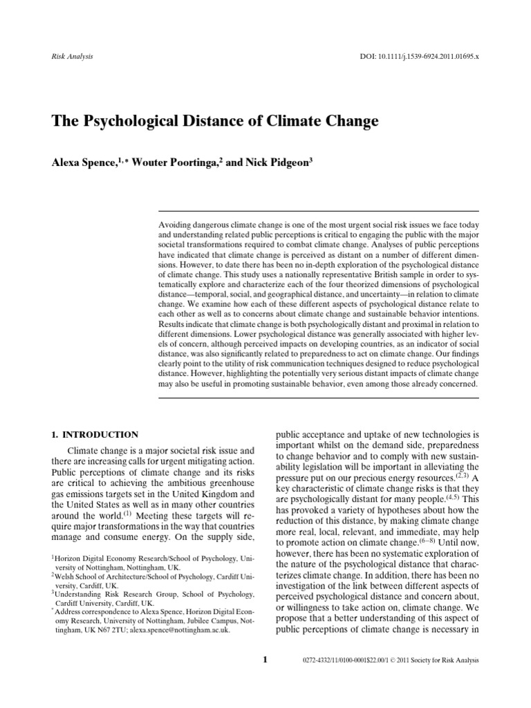 Psychological Distance in Climate Change | PDF | Behavioural Sciences ...