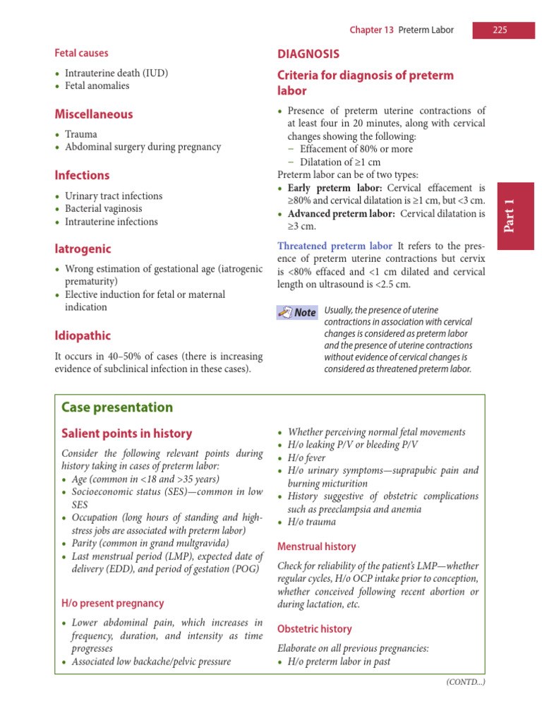 Preterm Labor Diagnosis and Causes | PDF | Childbirth | Preterm Birth