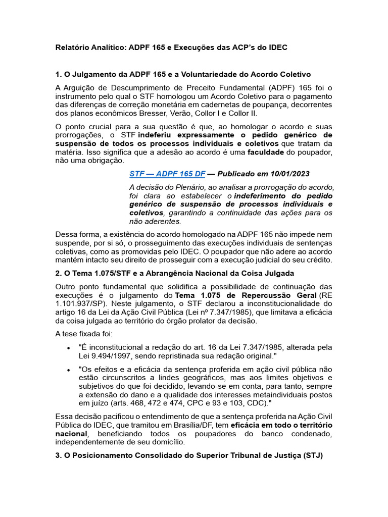 Execuções Individuais após ADPF 165 | PDF | Res Judicata | Sentença ...