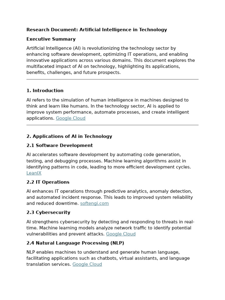 AI's Impact on Technology Sector | PDF | Artificial Intelligence ...
