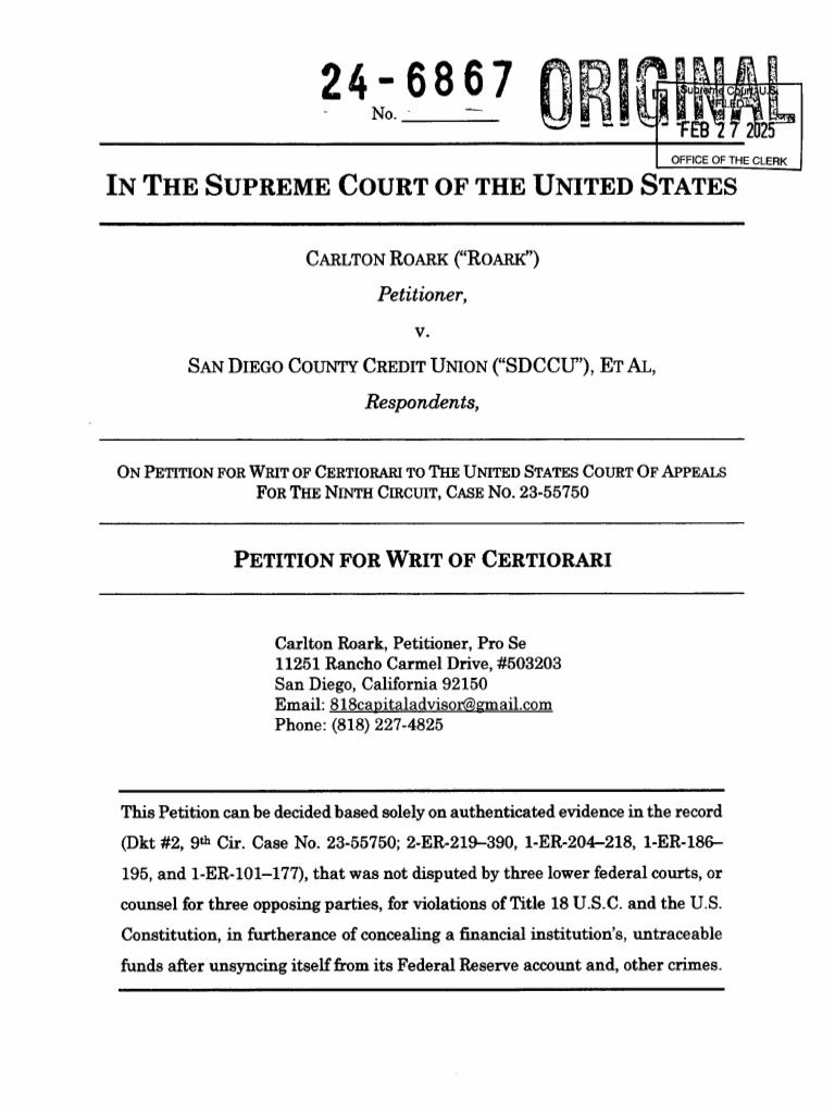 SCOTUS Petition | PDF | United States Courts Of Appeals | Appeal