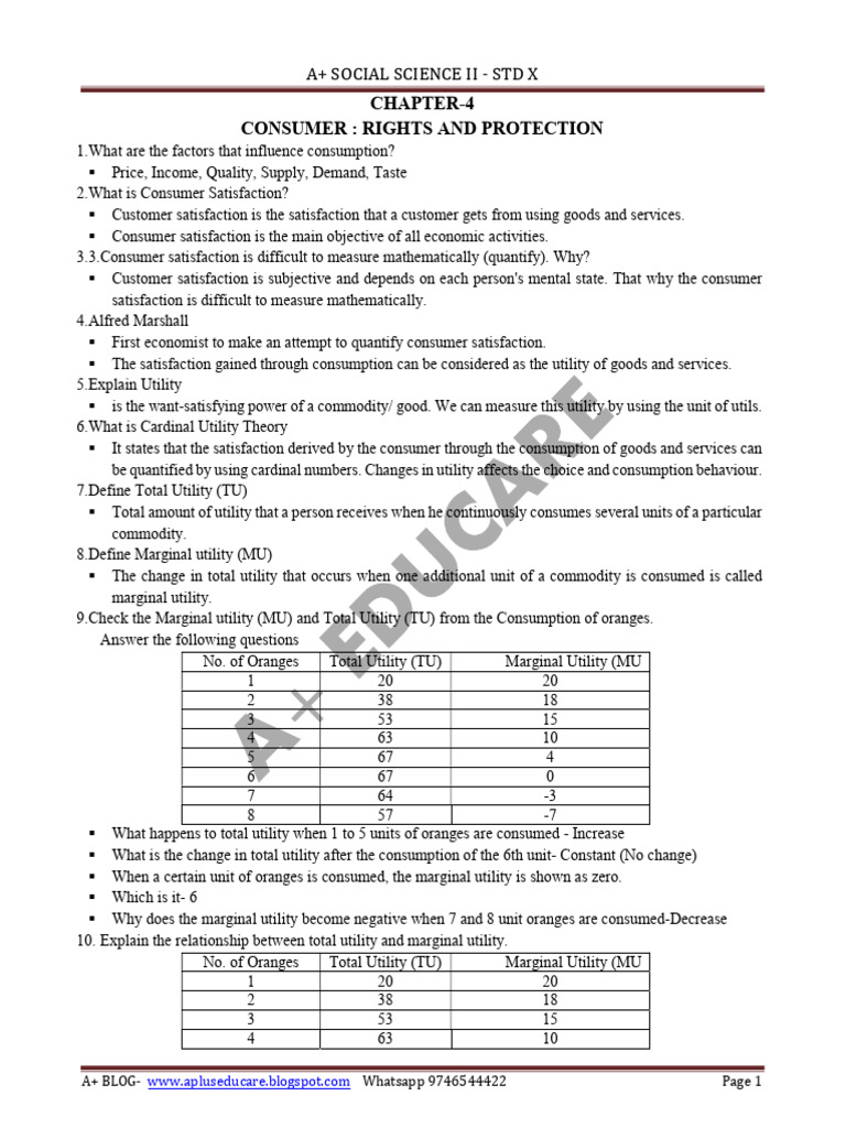 Consumer Rights and Protection Overview | PDF | Utility | Consumption ...