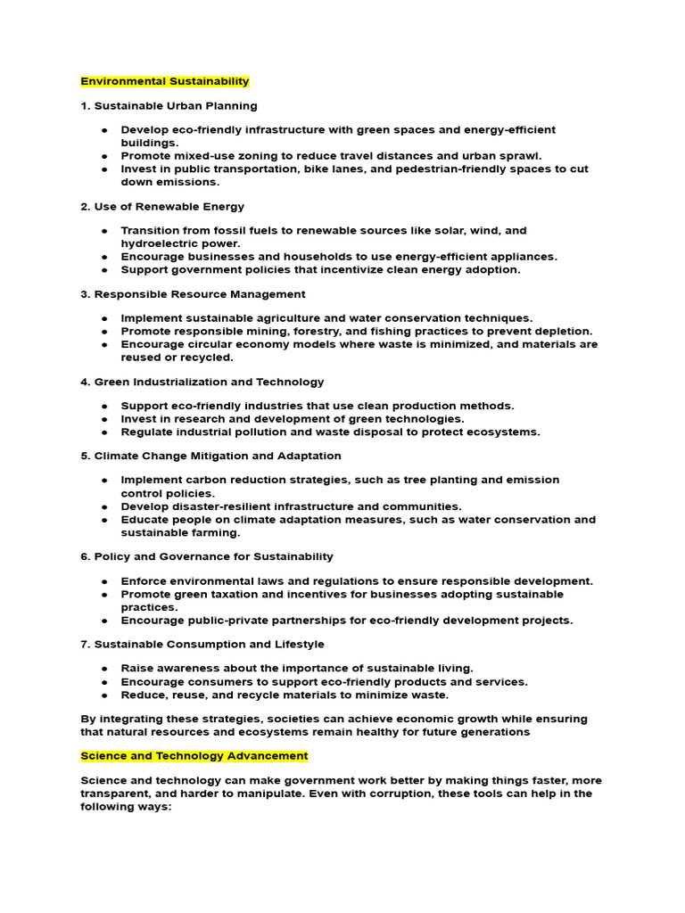 Strategies for Environmental Sustainability | PDF | Sustainability ...