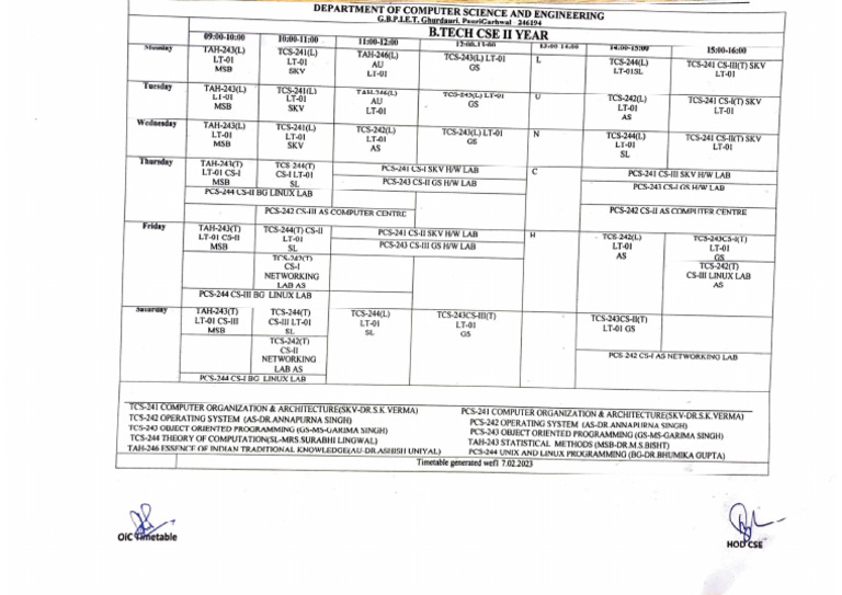 CSE IVth Sem 2022 23 | PDF