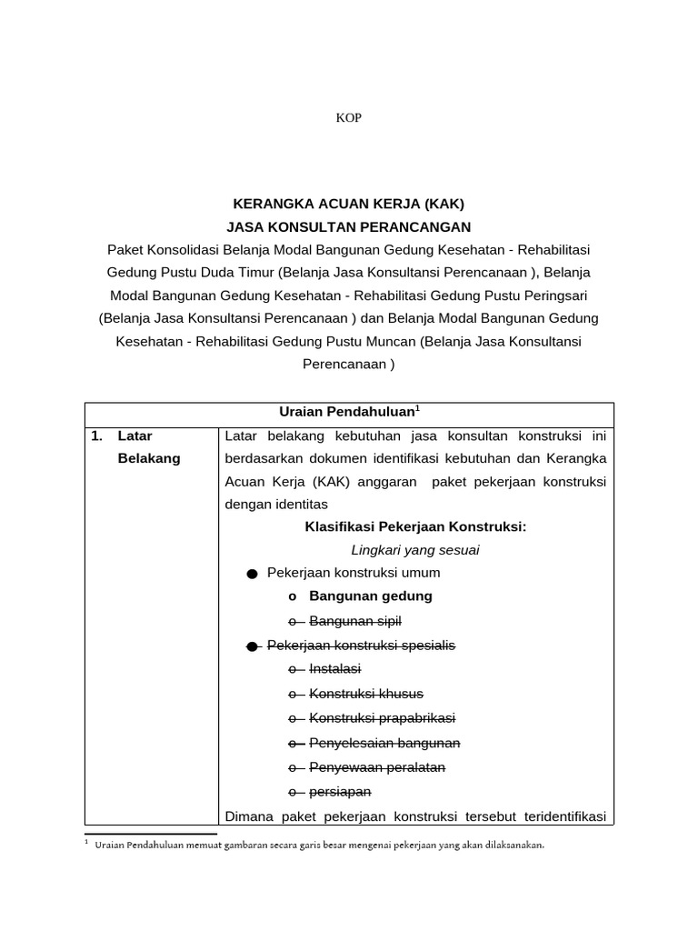 Konsultansi Rehabilitasi Pustu Karangasem | PDF