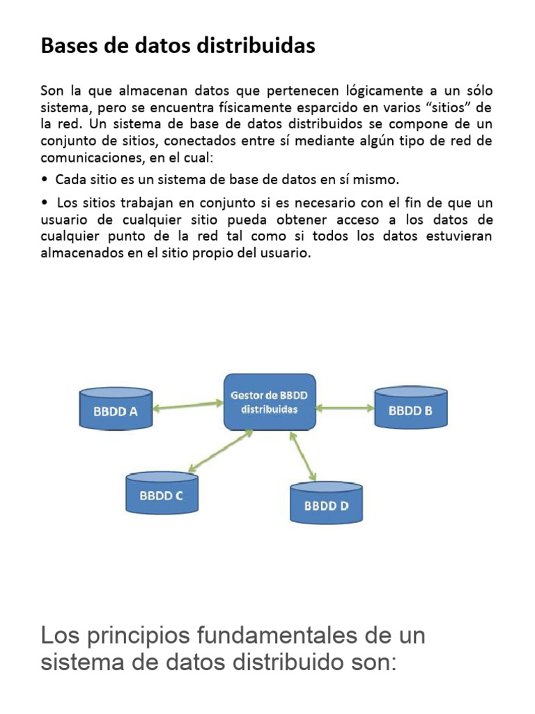 Introducción a Bases de Datos Distribuidas | PDF