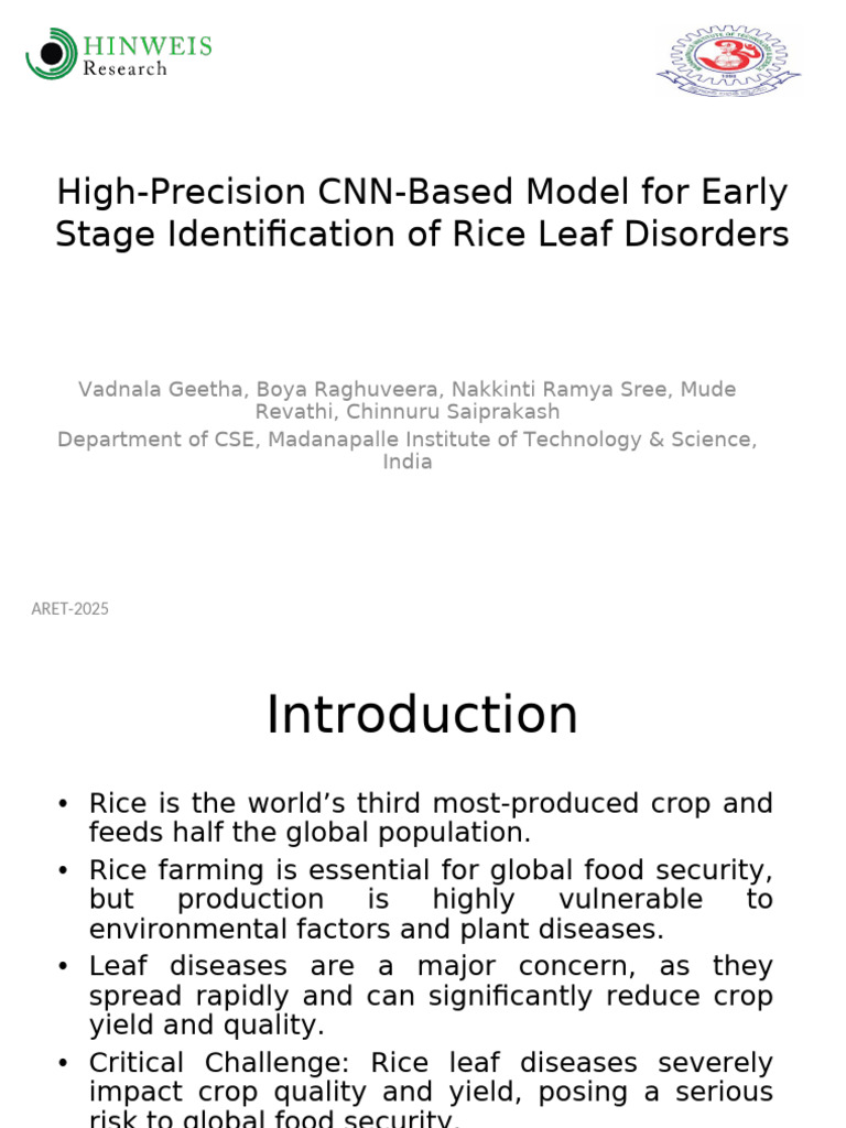 CNN Model for Rice Leaf Disease Detection | PDF | Deep Learning ...