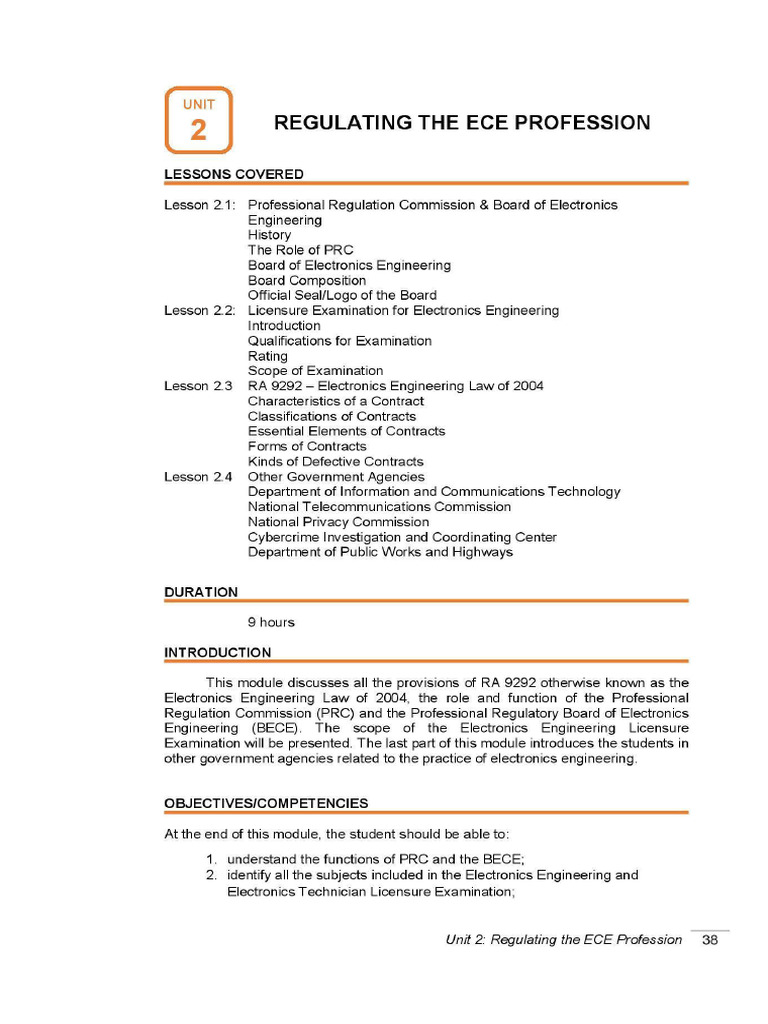 ECE 204 Unit 2 Regulating The ECE Profession | PDF