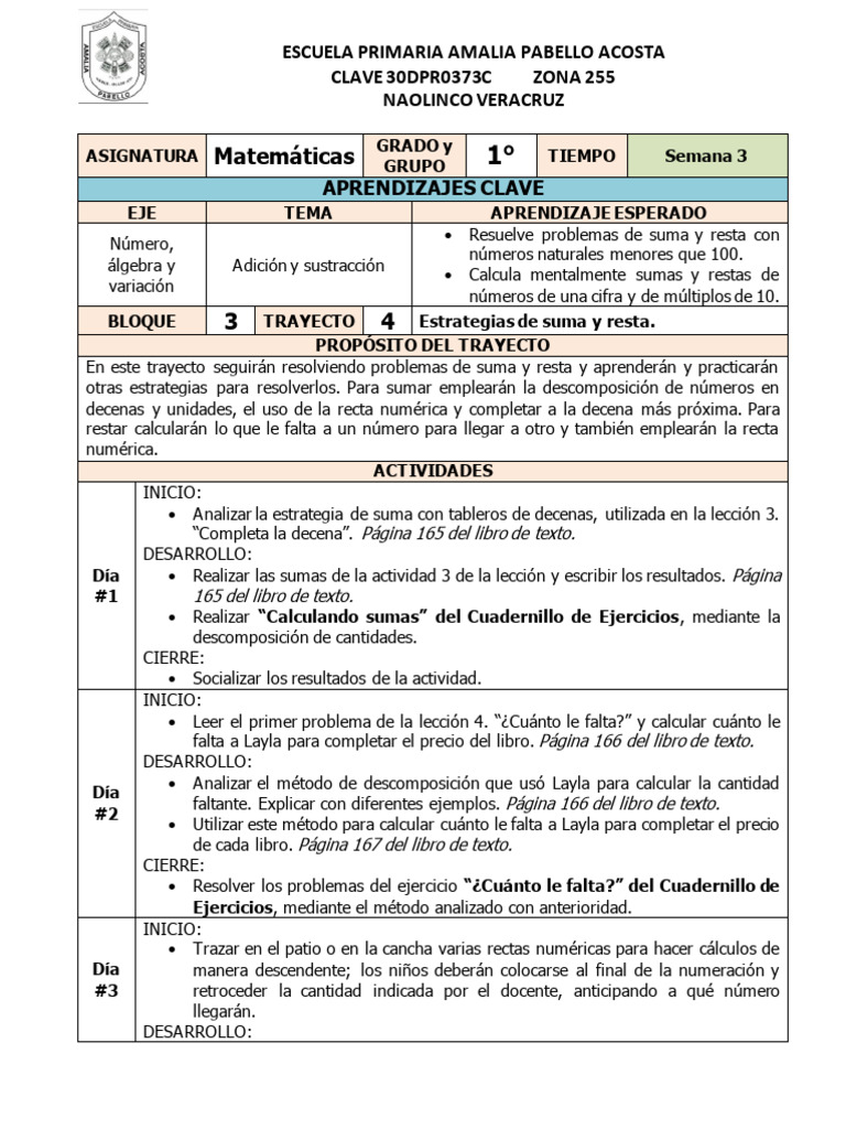 Actividades de Matemáticas 1° Grado | PDF | Sustracción | Matemáticas